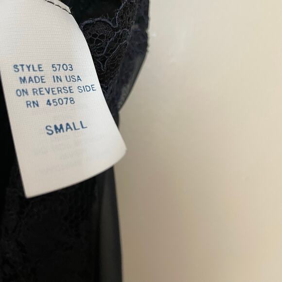 Intimate Concepts by Terry Russo Vintage Black Sheer Lace Lingerie Dress Small - Picture 9 of 10